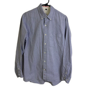 Apolis Global Citizen Shirt Small Mens Blue Chambray Cotton Long Sleeve Button